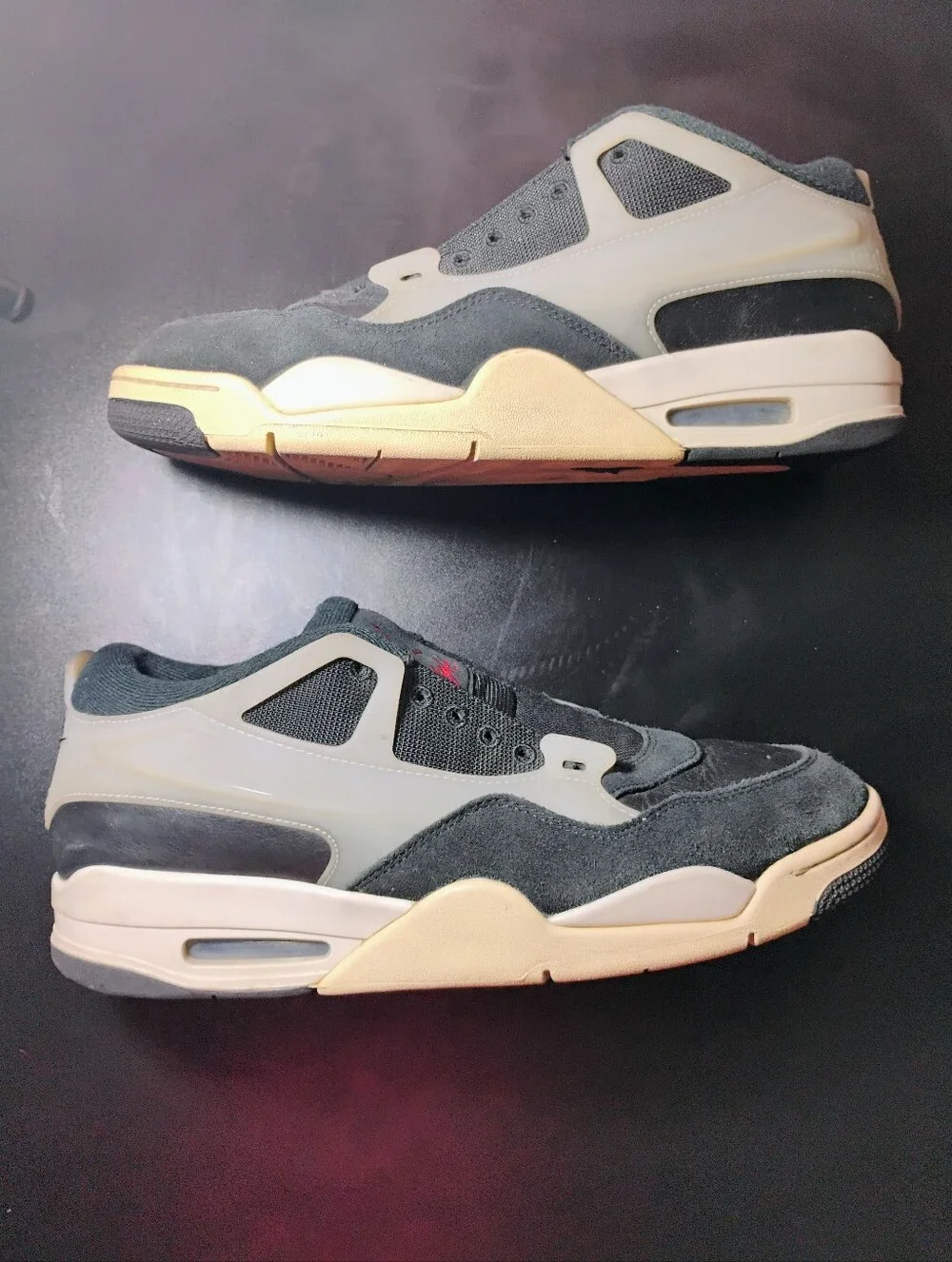 Nike Air Jordan 4 RM Black Sail FQ7939-006 Men's Sz 11 Well Worn Beater Sneakers